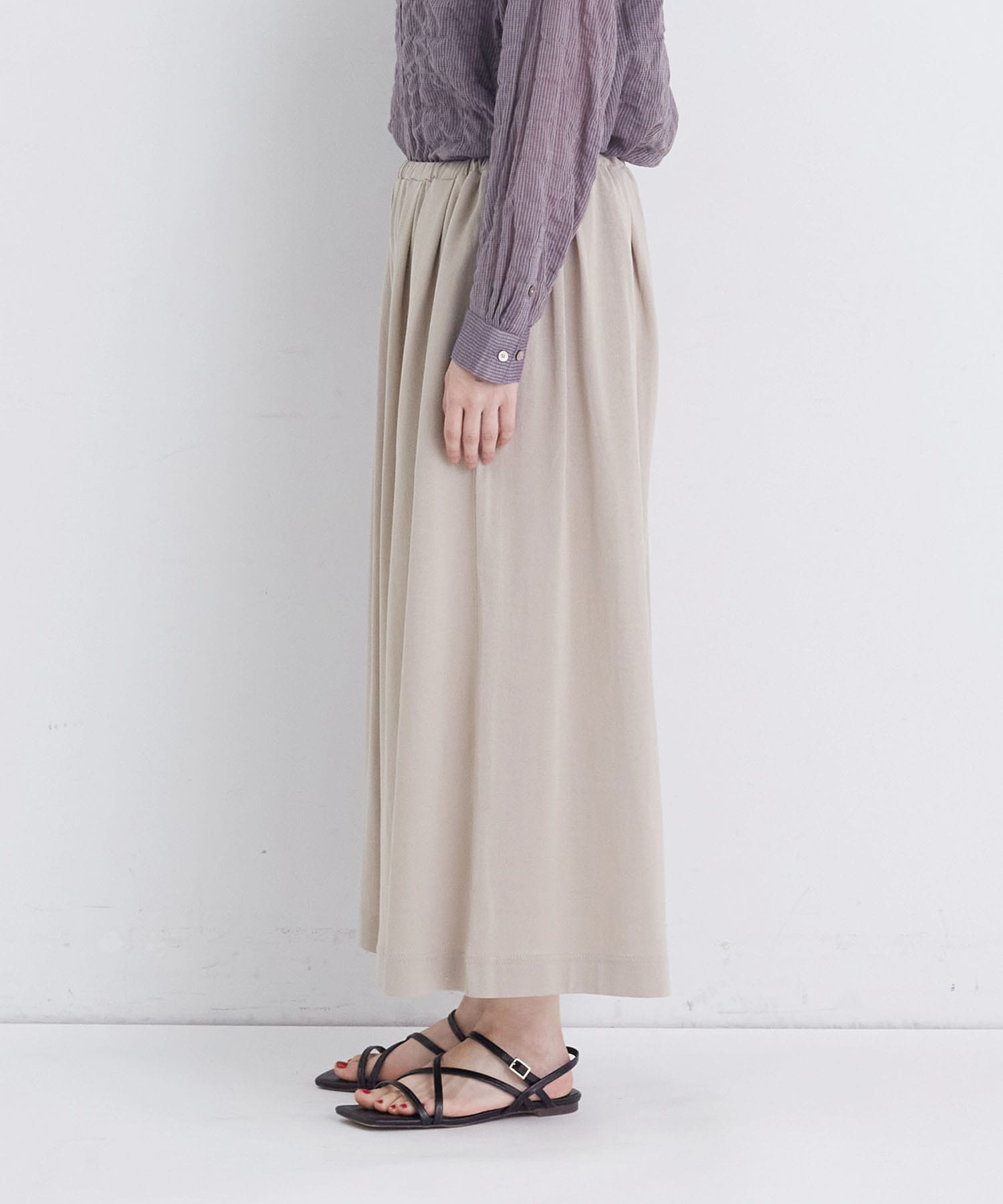 【congés payés】【FAVE】ジャージーギャザーワイドパンツ 詳細画像 レッド 6