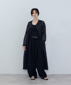 【ADIEU TRISTESSE】コットンオーガンジードット刺繍ワンピース 詳細画像 ブラック 1