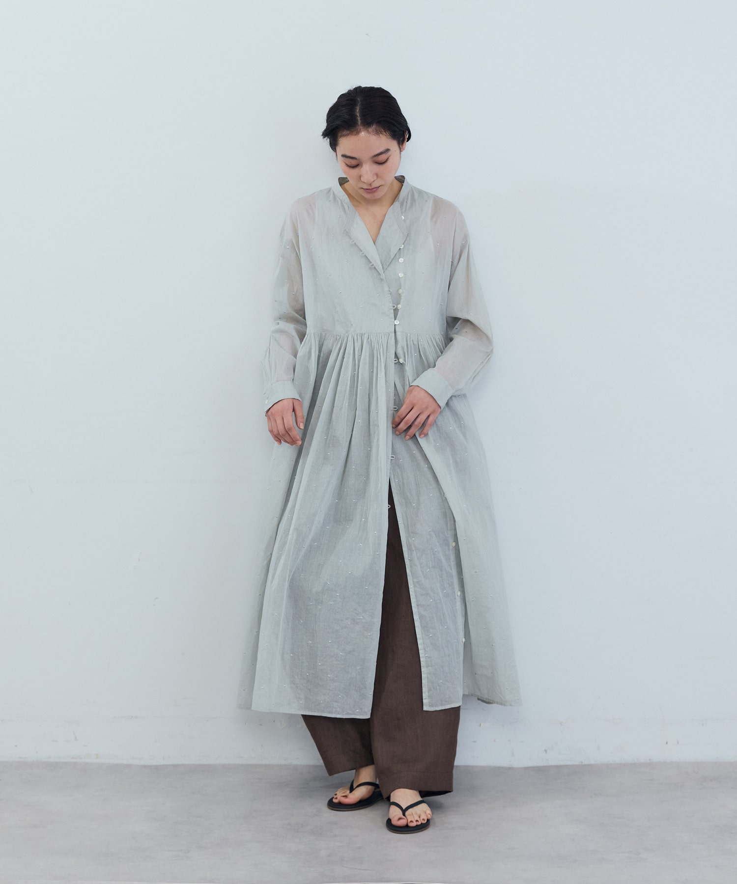 【ADIEU TRISTESSE】コットンオーガンジードット刺繍ワンピース 詳細画像 ブラック 1