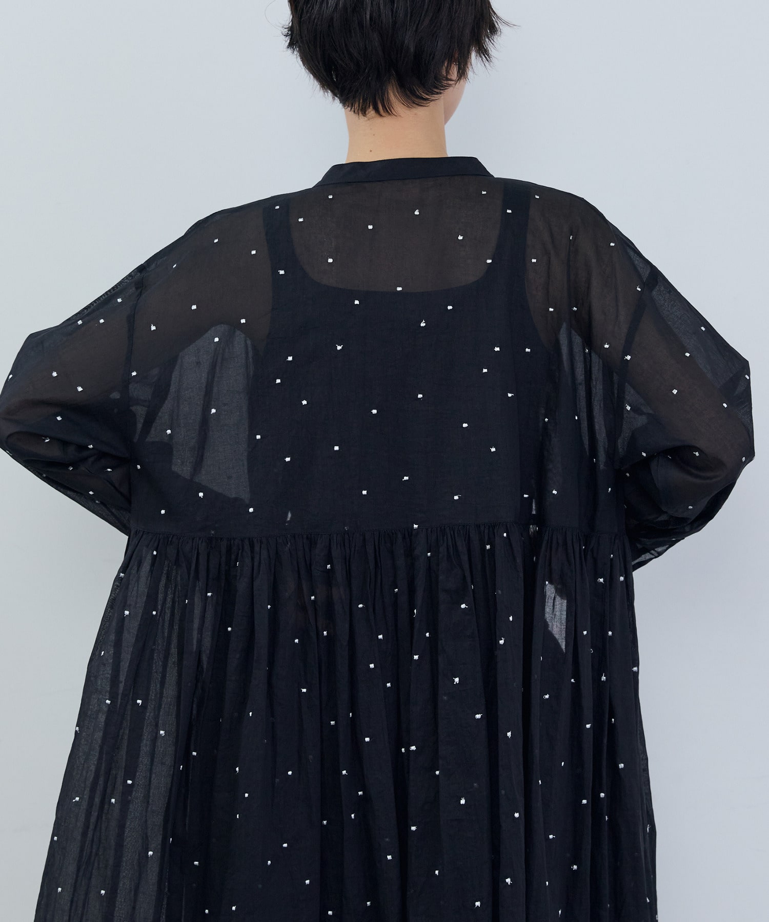 【ADIEU TRISTESSE】コットンオーガンジードット刺繍ワンピース 詳細画像 ブラック 13