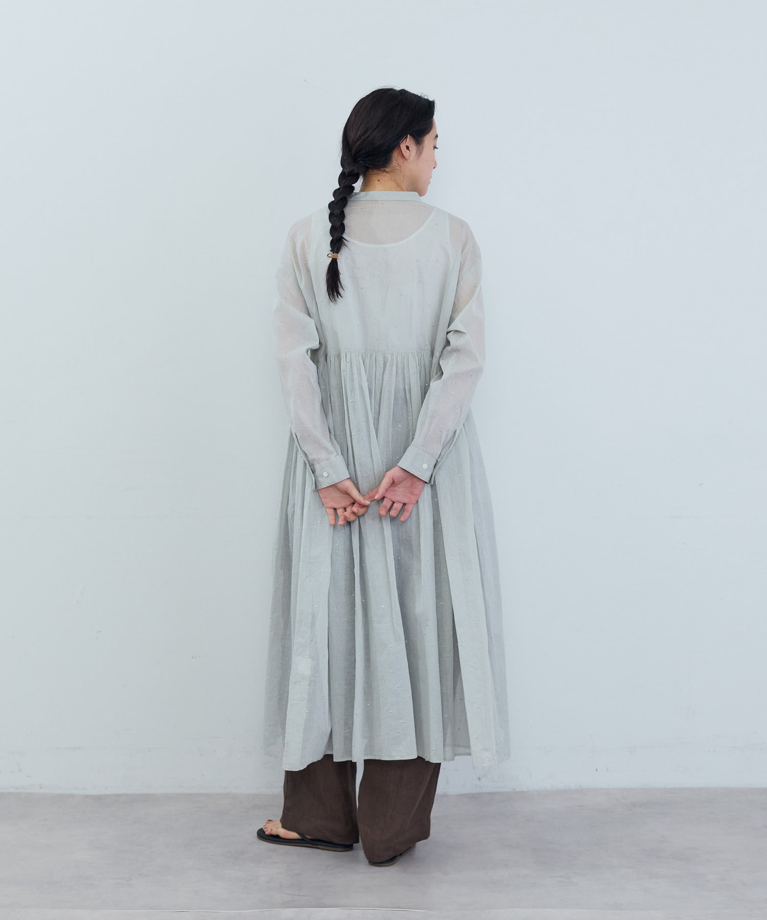【ADIEU TRISTESSE】コットンオーガンジードット刺繍ワンピース 詳細画像 ブラック 3