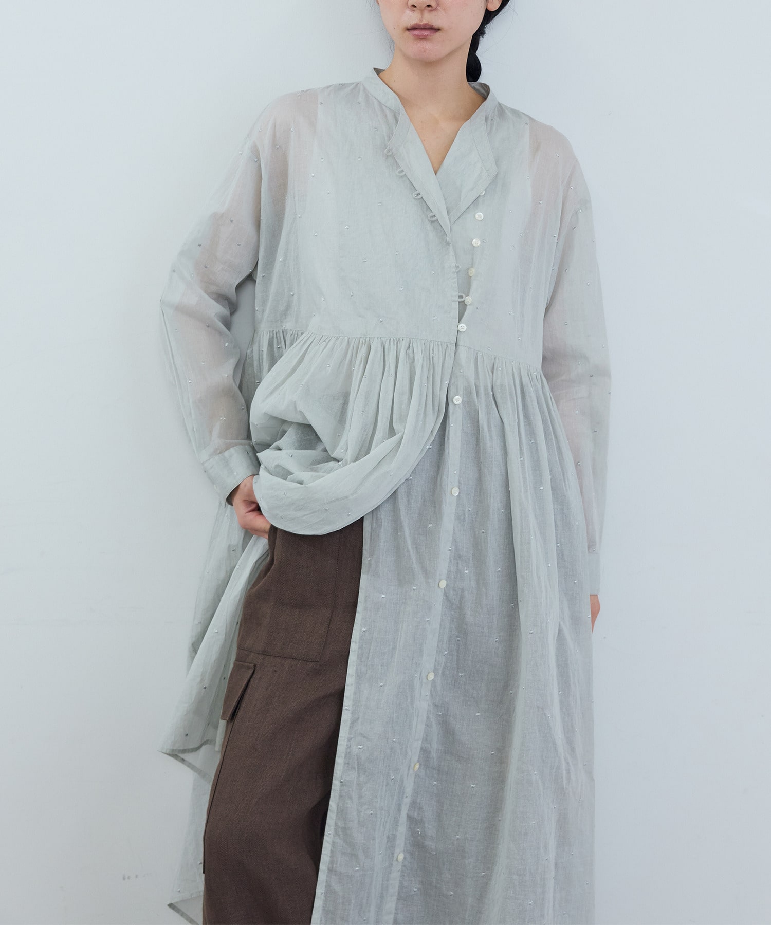 【ADIEU TRISTESSE】コットンオーガンジードット刺繍ワンピース 詳細画像 ブラック 5