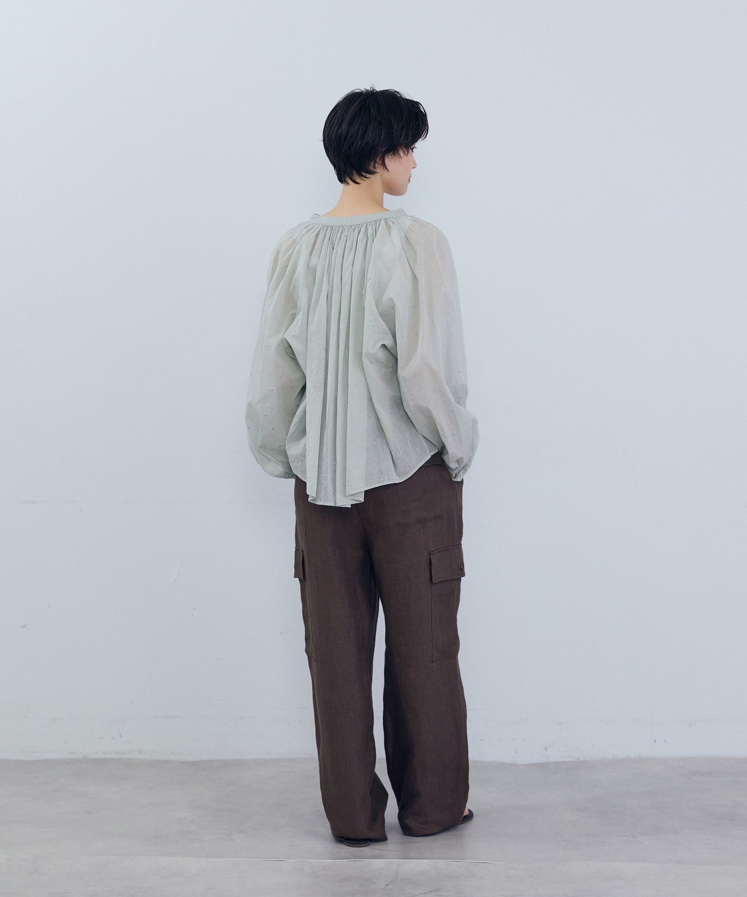 【ADIEU TRISTESSE】コットンオーガンジードット刺繍ブラウス 詳細画像 ブラック 3