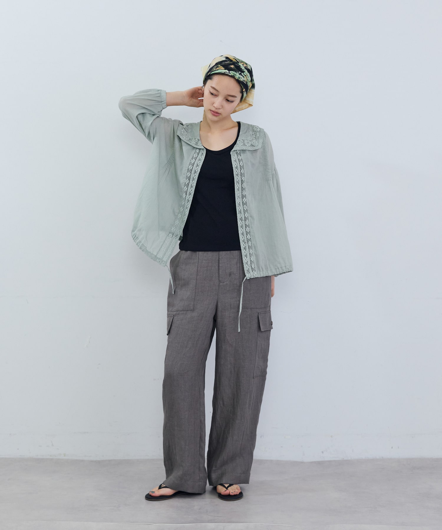 【ADIEU TRISTESSE】リネンカーゴパンツ 詳細画像 ブラウン 19