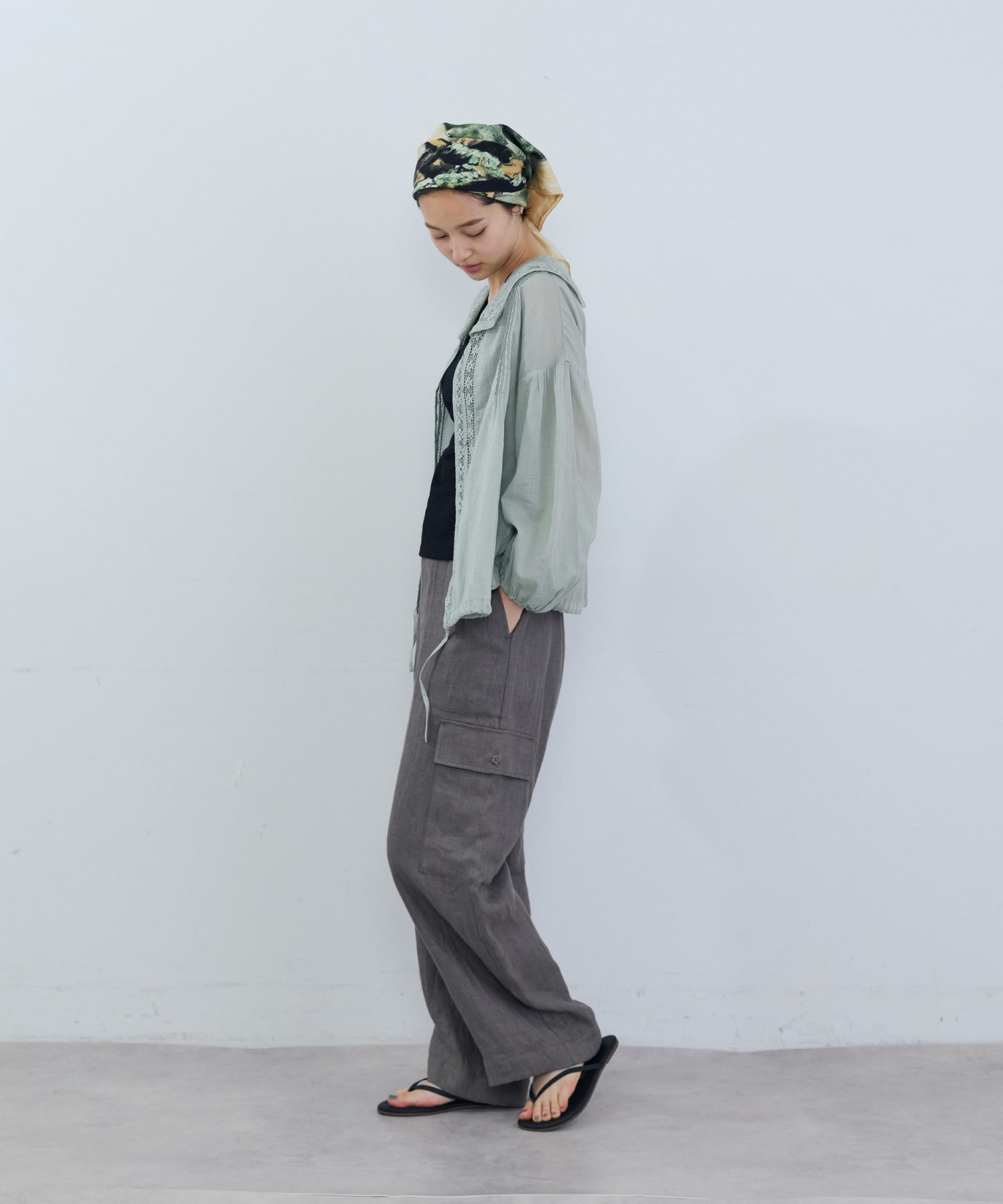 【ADIEU TRISTESSE】リネンカーゴパンツ 詳細画像 ブラウン 20