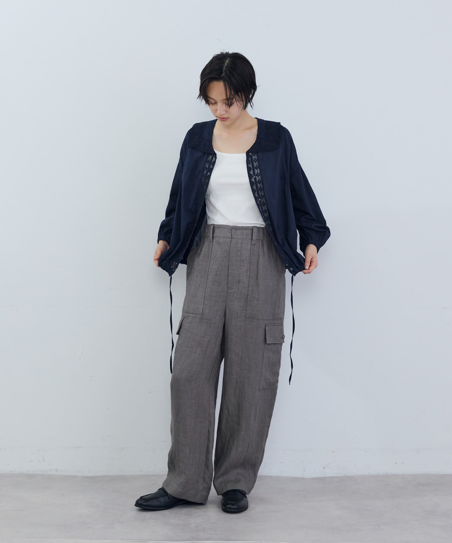 【ADIEU TRISTESSE】リネンカーゴパンツ 詳細画像 ブラウン 21