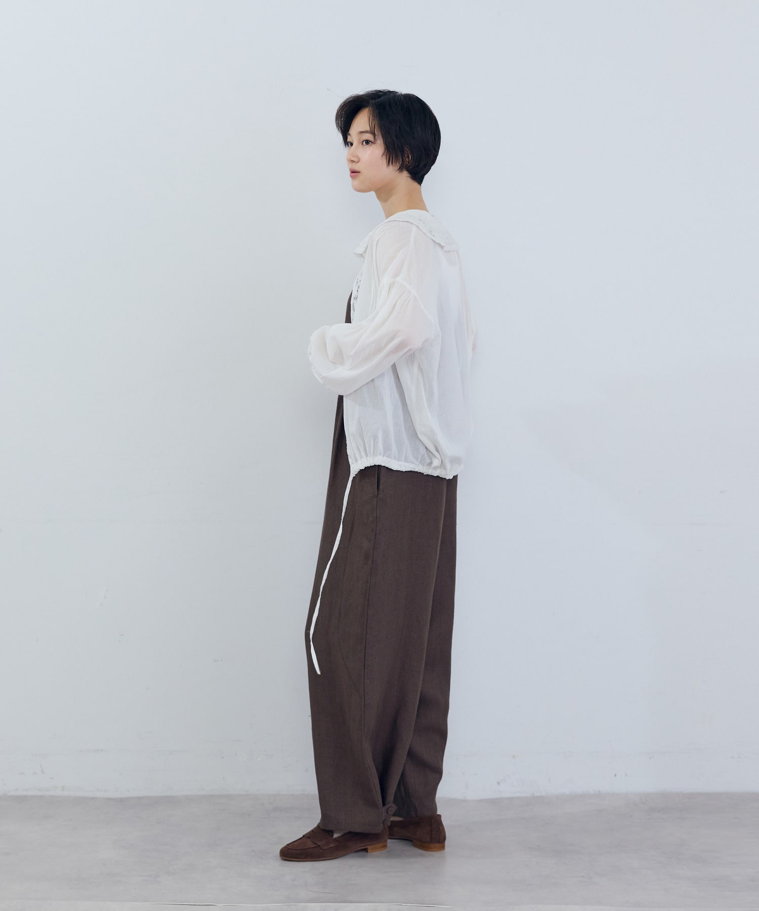 【ADIEU TRISTESSE】リネンサロペット 詳細画像 カーキ 10