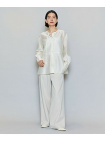 【MOGA】ブライトエアーポリラウンドネックブラウス 詳細画像 ネイビー 19