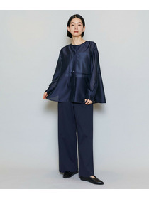 【MOGA】ブライトエアーポリラウンドネックブラウス 詳細画像 ネイビー 6