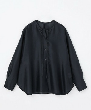 【MOGA】ブライトエアーポリラウンドネックブラウス 詳細画像 ネイビー 2