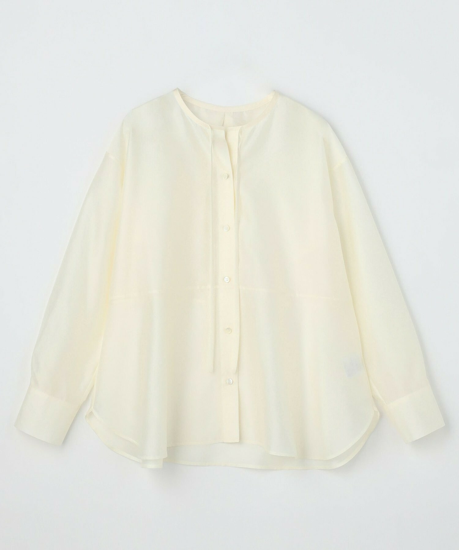 【MOGA】ブライトエアーポリラウンドネックブラウス 詳細画像 オフホワイト 2