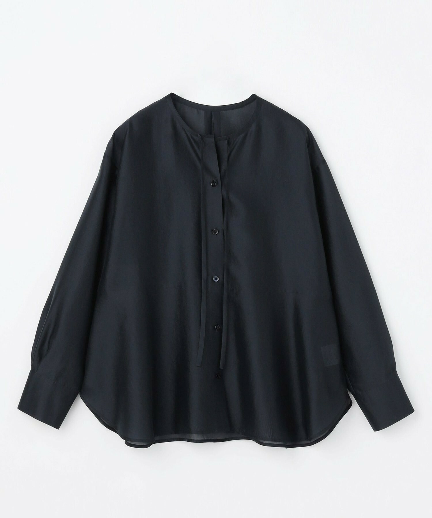 【MOGA】ブライトエアーポリラウンドネックブラウス 詳細画像 ネイビー 2