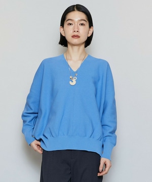 【MOGA】コットンフォートVネックニットプルオーバー 詳細画像 ライトブルー 1