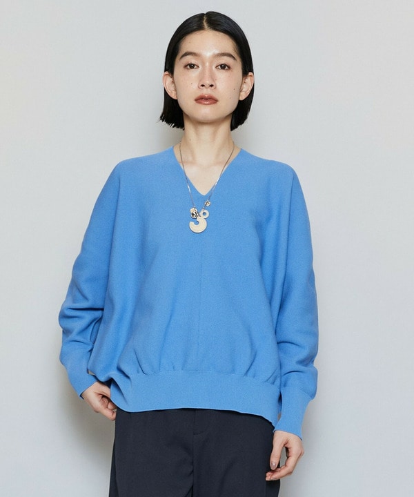 コットンフォートVネックニットプルオーバー 詳細画像 ライトブルー 1