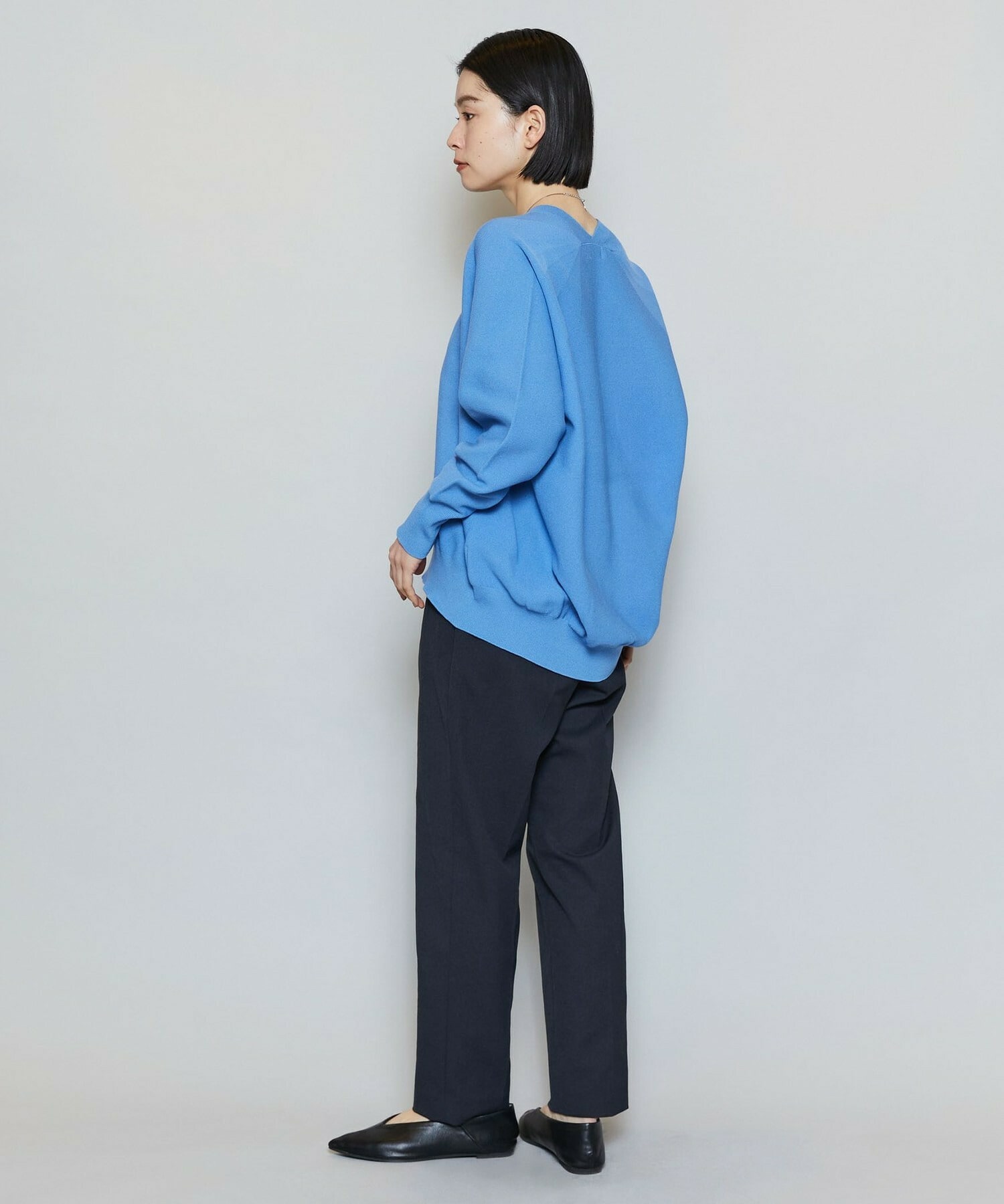 【MOGA】コットンフォートVネックニットプルオーバー 詳細画像 チャコールグレー 4