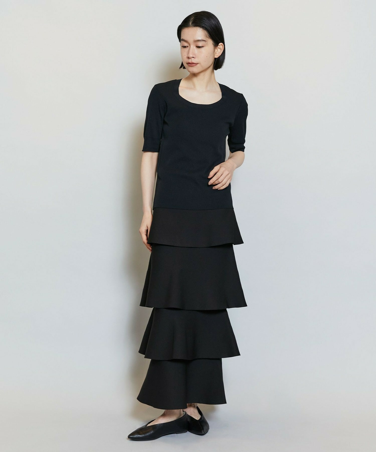 【MOGA】フルーレニットトップス 詳細画像 ブラック 3