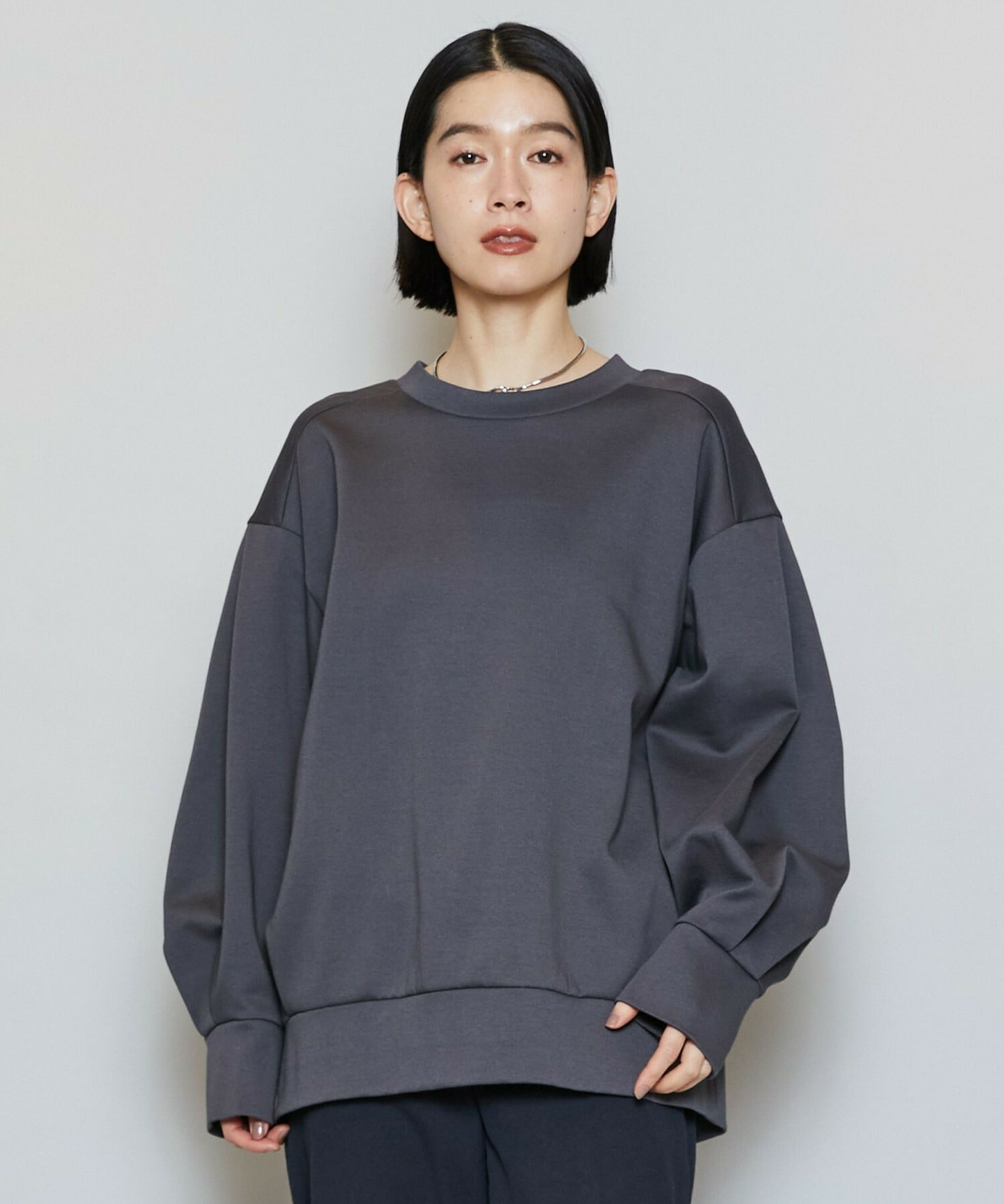 【MOGA】ライトダンボールジャージトップス 詳細画像 チャコールグレー 1