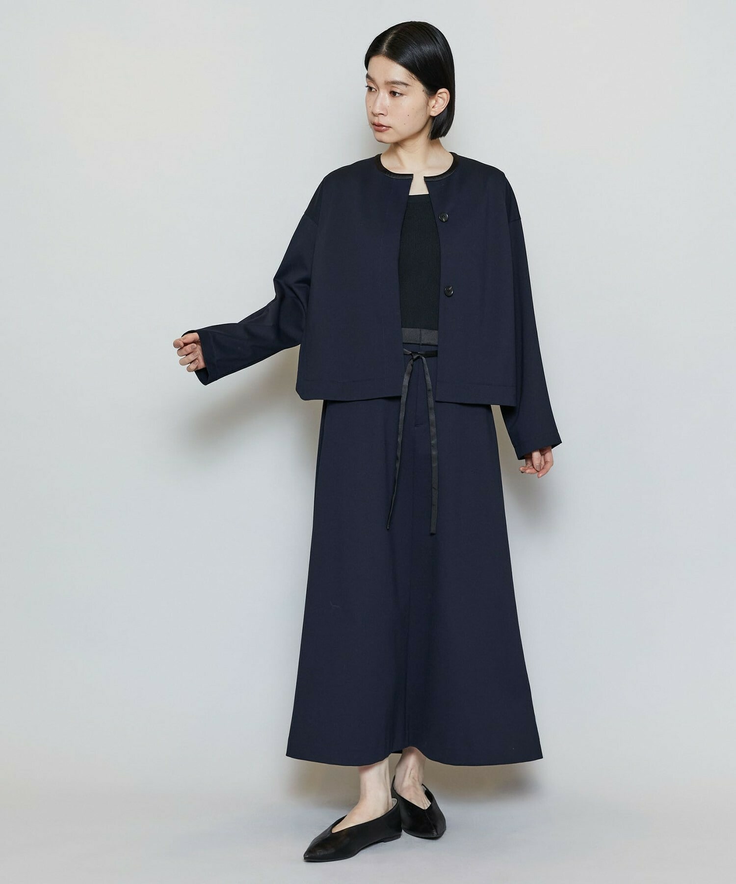 【MOGA】P/Cポンチノーカラージャケット 詳細画像 ネイビー 12