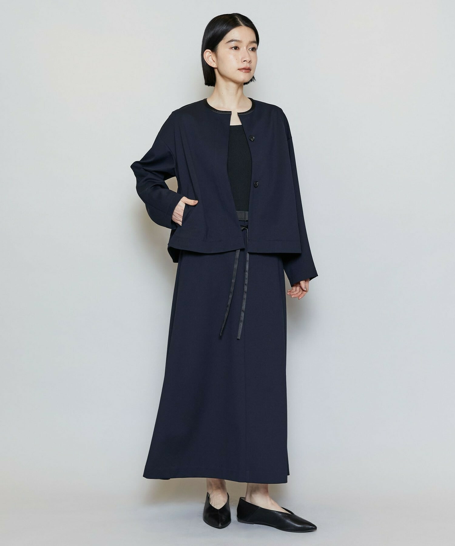 【MOGA】P/Cポンチノーカラージャケット 詳細画像 ネイビー 17