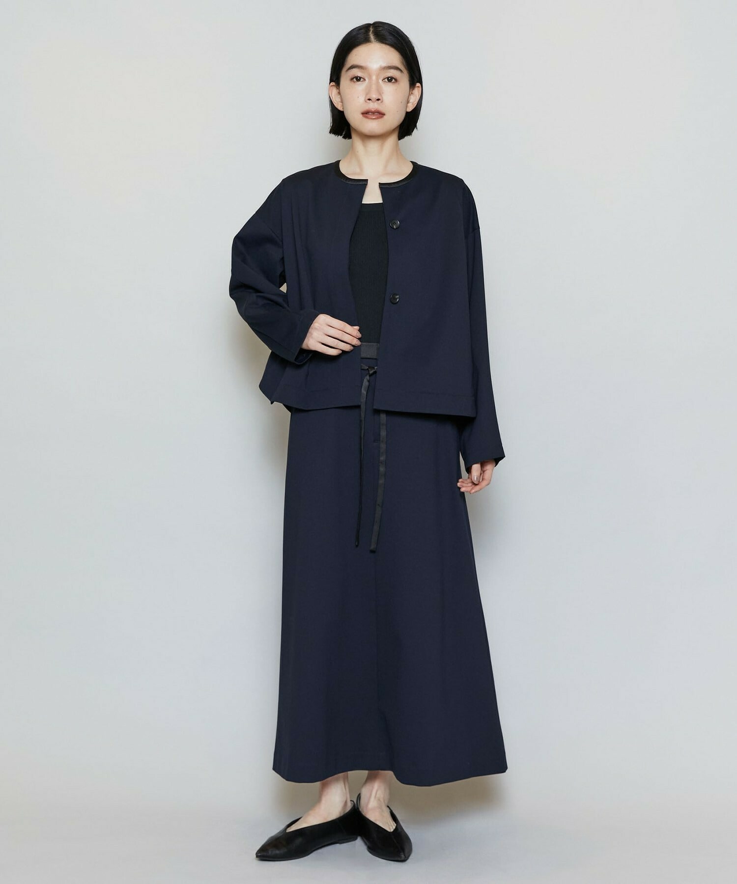 【MOGA】P/Cポンチノーカラージャケット 詳細画像 ネイビー 18