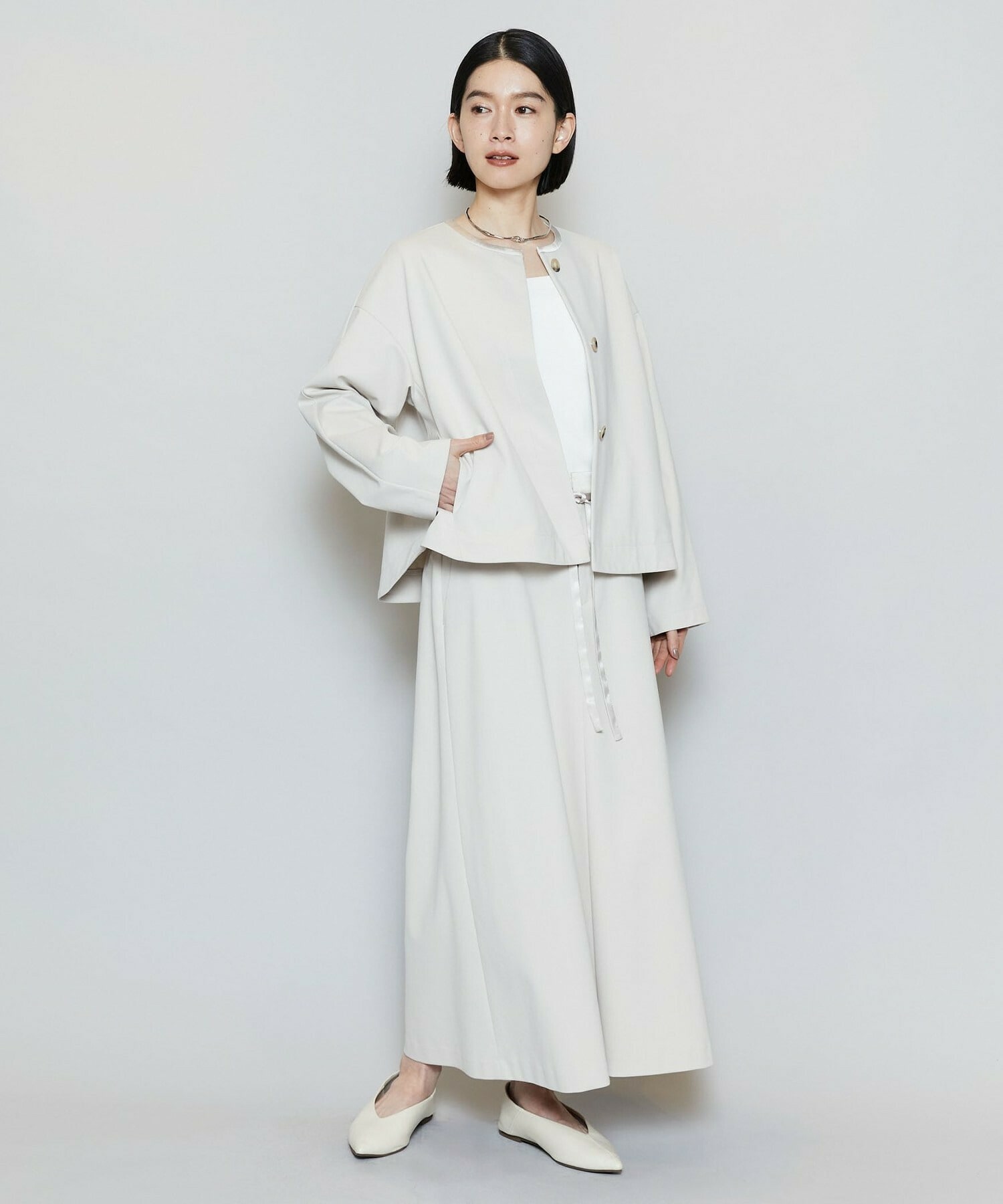 【MOGA】P/Cポンチノーカラージャケット 詳細画像 ネイビー 2