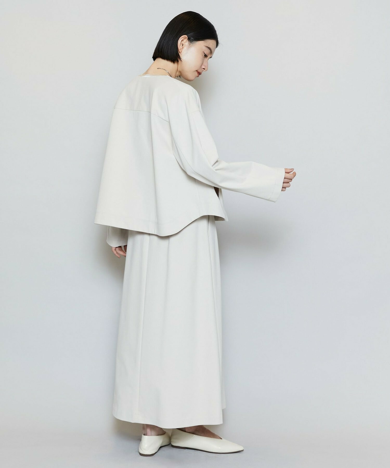 【MOGA】P/Cポンチノーカラージャケット 詳細画像 ネイビー 5