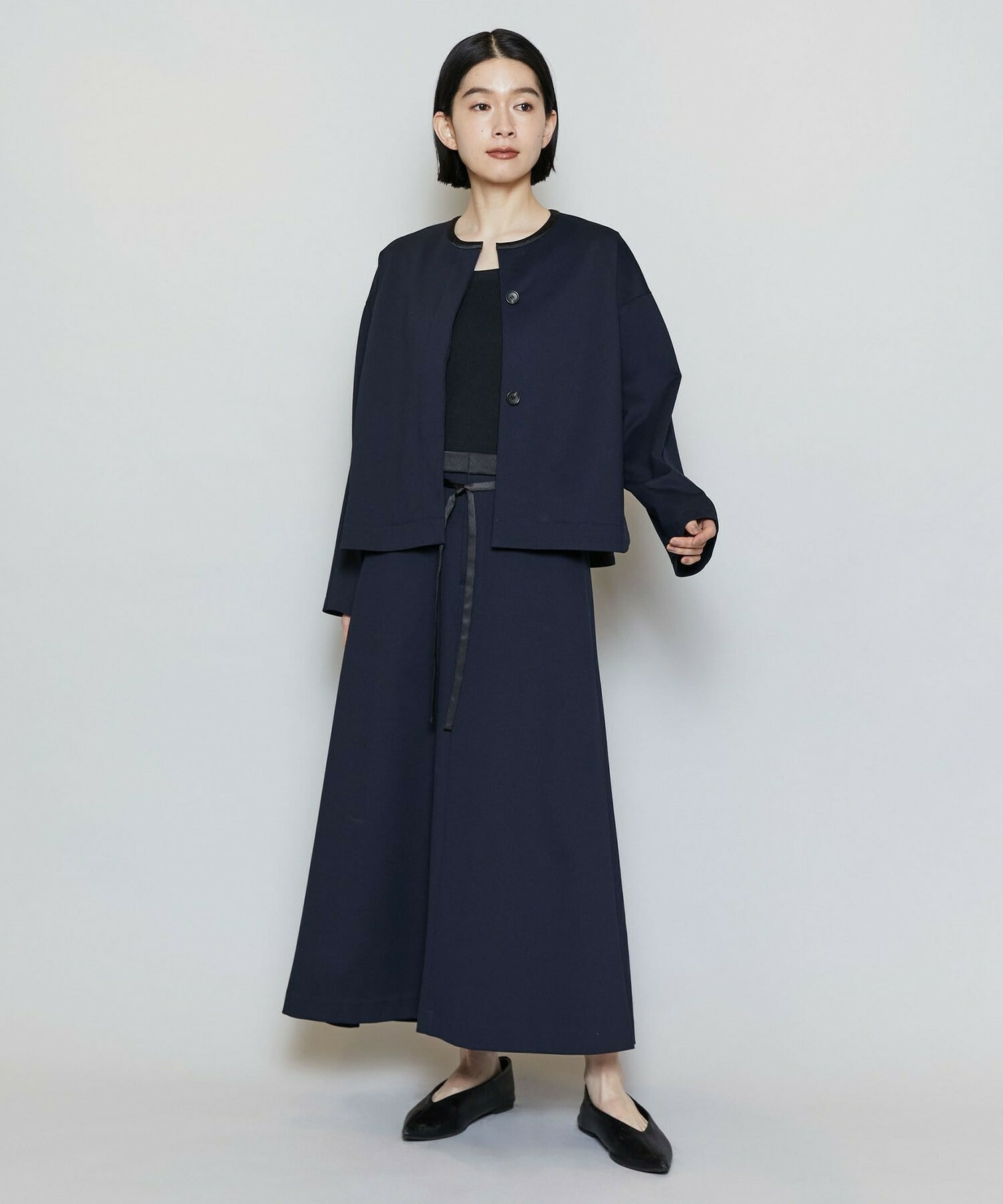 【MOGA】P/Cポンチノーカラージャケット 詳細画像 ネイビー 9