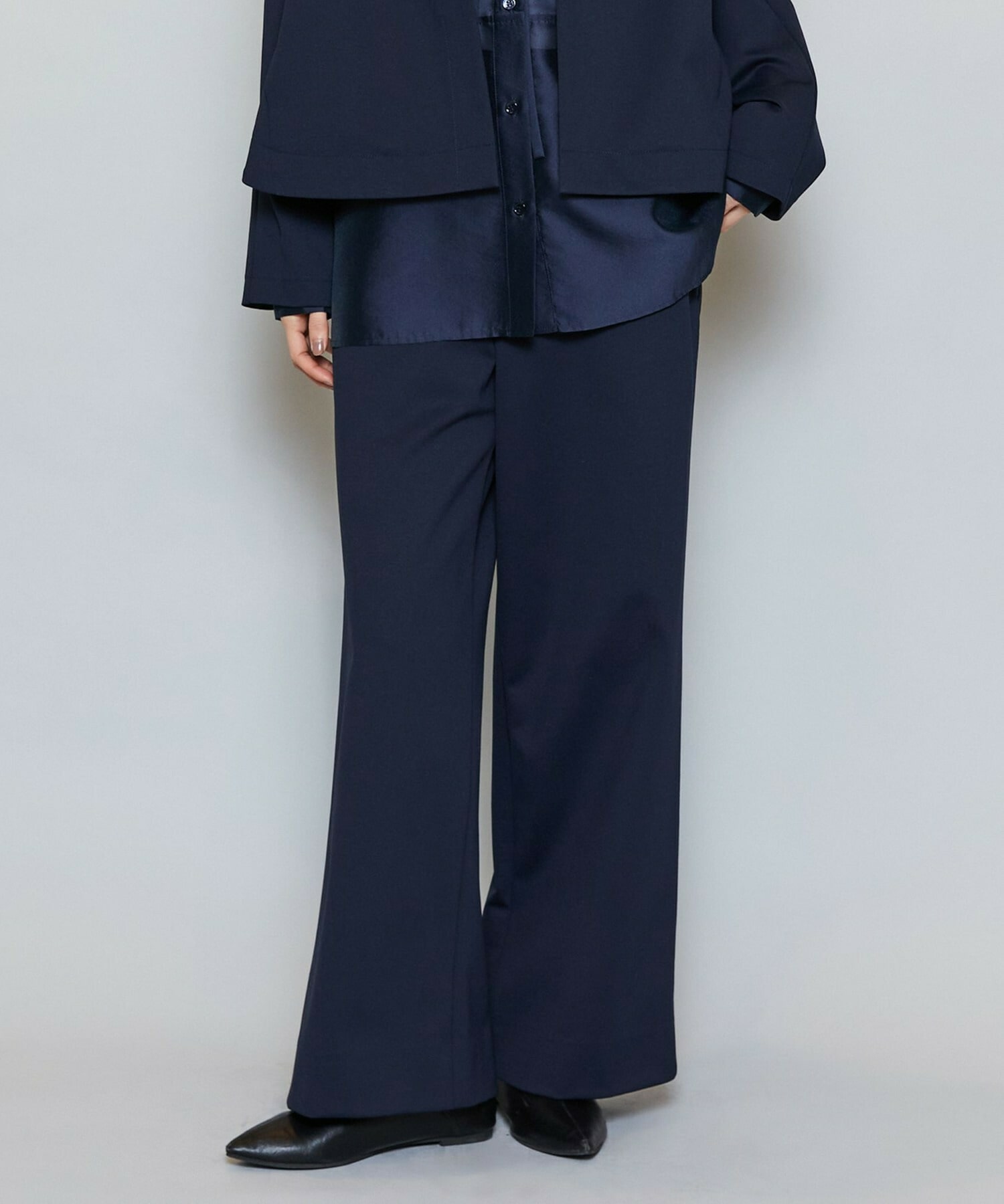 【MOGA】P/Cポンチワイドパンツ 詳細画像 ネイビー 1