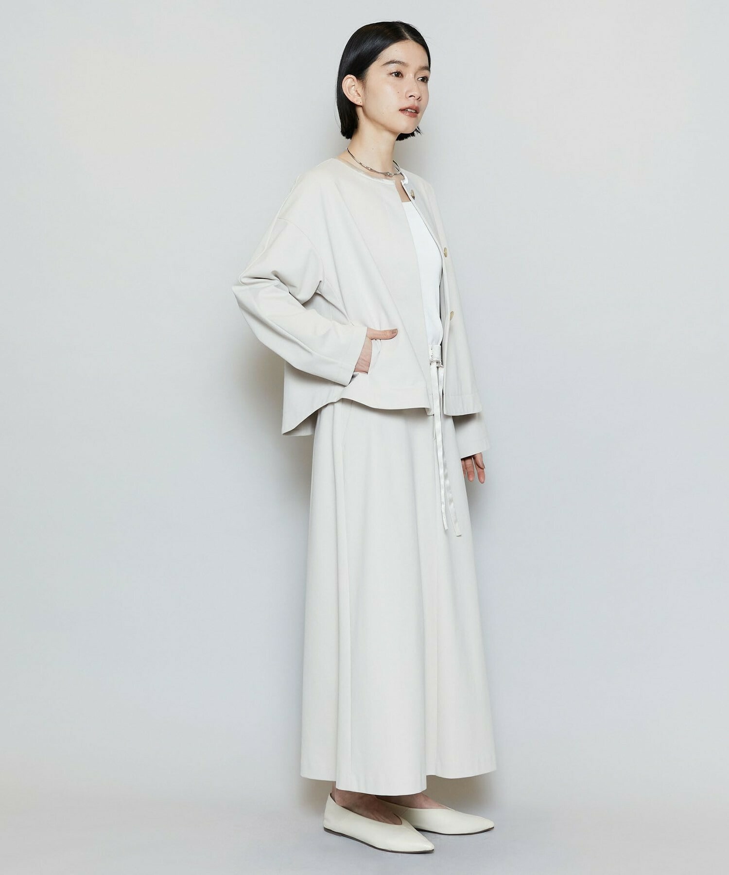 【MOGA】P/CポンチAラインロングスカート 詳細画像 ベージュ 12