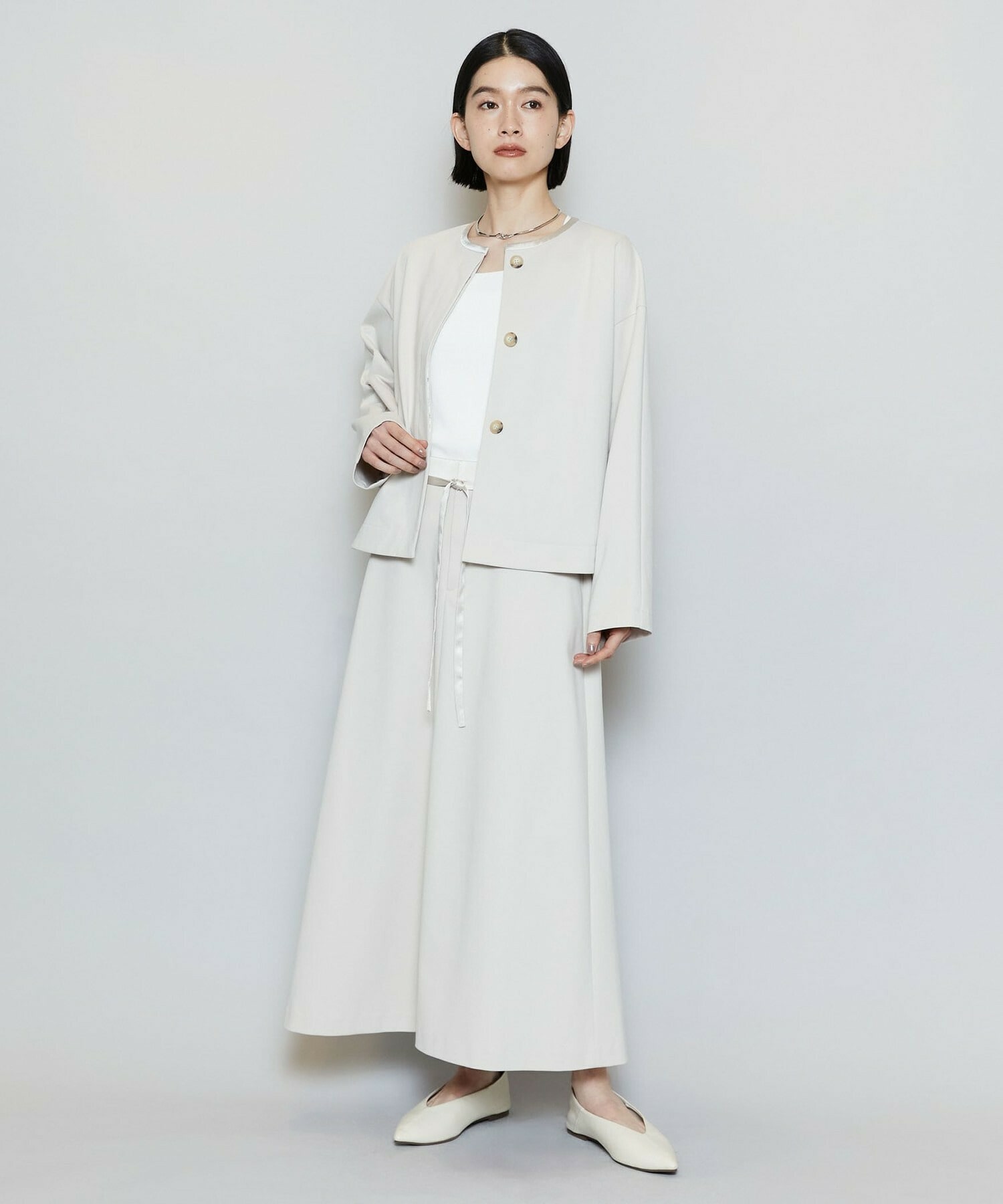 【MOGA】P/CポンチAラインロングスカート 詳細画像 ベージュ 17