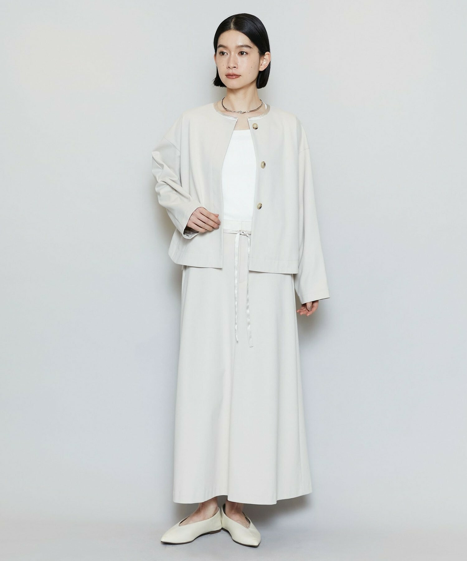 【MOGA】P/CポンチAラインロングスカート 詳細画像 ベージュ 18