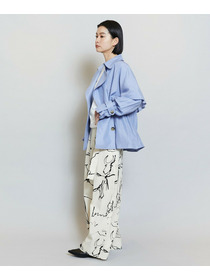 【MOGA】ナイロンリヨセルタッサーショートトレンチコート 詳細画像 ブルー系その他 16