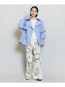 【MOGA】ナイロンリヨセルタッサーショートトレンチコート 詳細画像 ブルー系その他 18