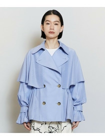 【MOGA】ナイロンリヨセルタッサーショートトレンチコート 詳細画像 ブルー系その他 19