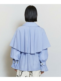 【MOGA】ナイロンリヨセルタッサーショートトレンチコート 詳細画像 ブルー系その他 21