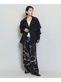 【MOGA】ナイロンリヨセルタッサーショートトレンチコート 詳細画像 ブルー系その他 4