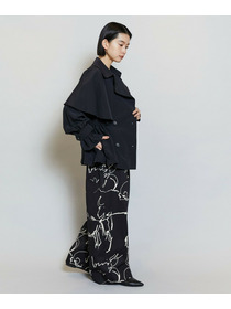 【MOGA】ナイロンリヨセルタッサーショートトレンチコート 詳細画像 ブルー系その他 6