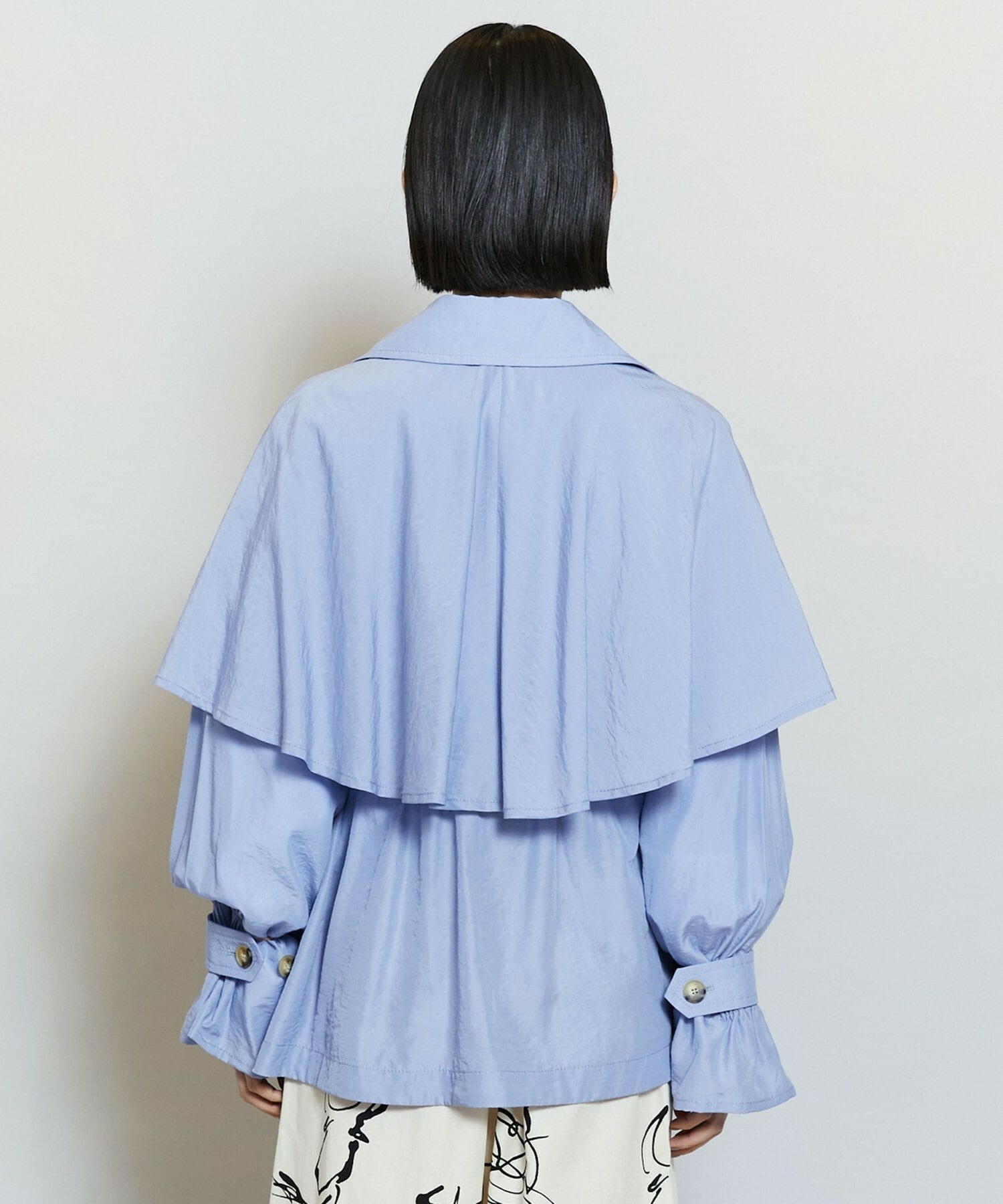 【MOGA】ナイロンリヨセルタッサーショートトレンチコート 詳細画像 ブルー系その他 21