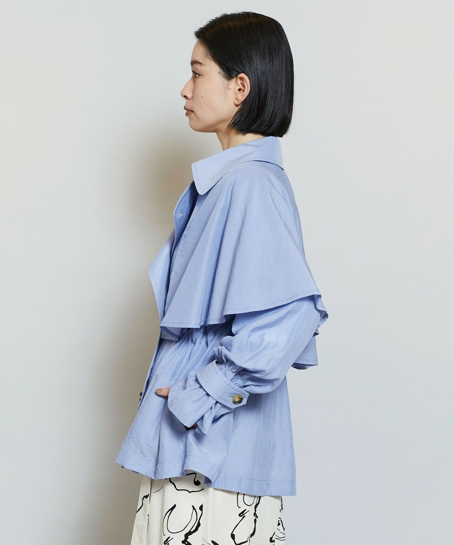 【MOGA】ナイロンリヨセルタッサーショートトレンチコート 詳細画像 ブルー系その他 22