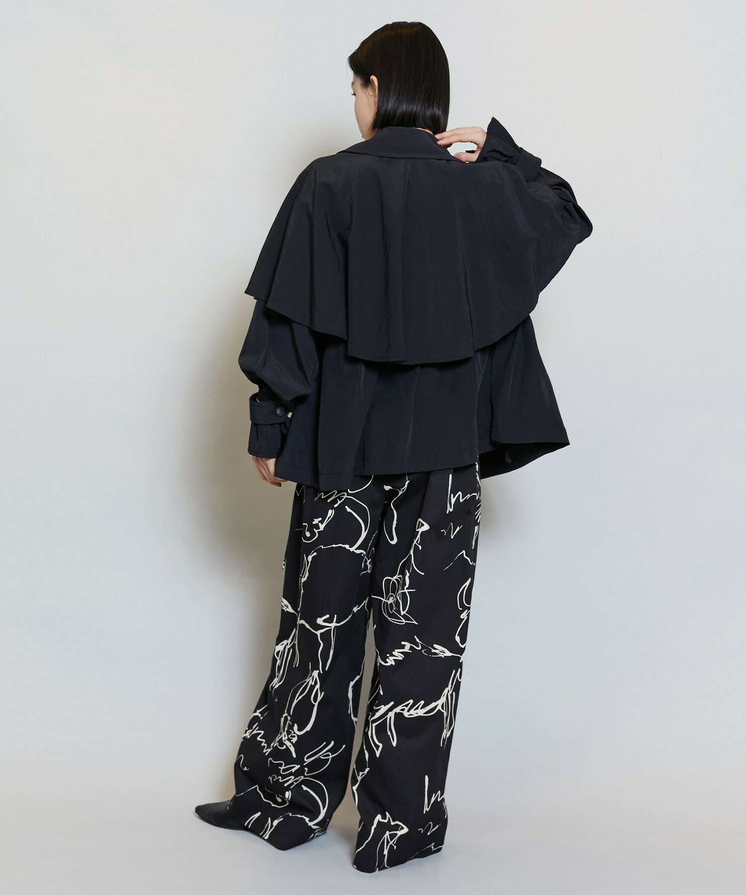 【MOGA】ナイロンリヨセルタッサーショートトレンチコート 詳細画像 ブルー系その他 9