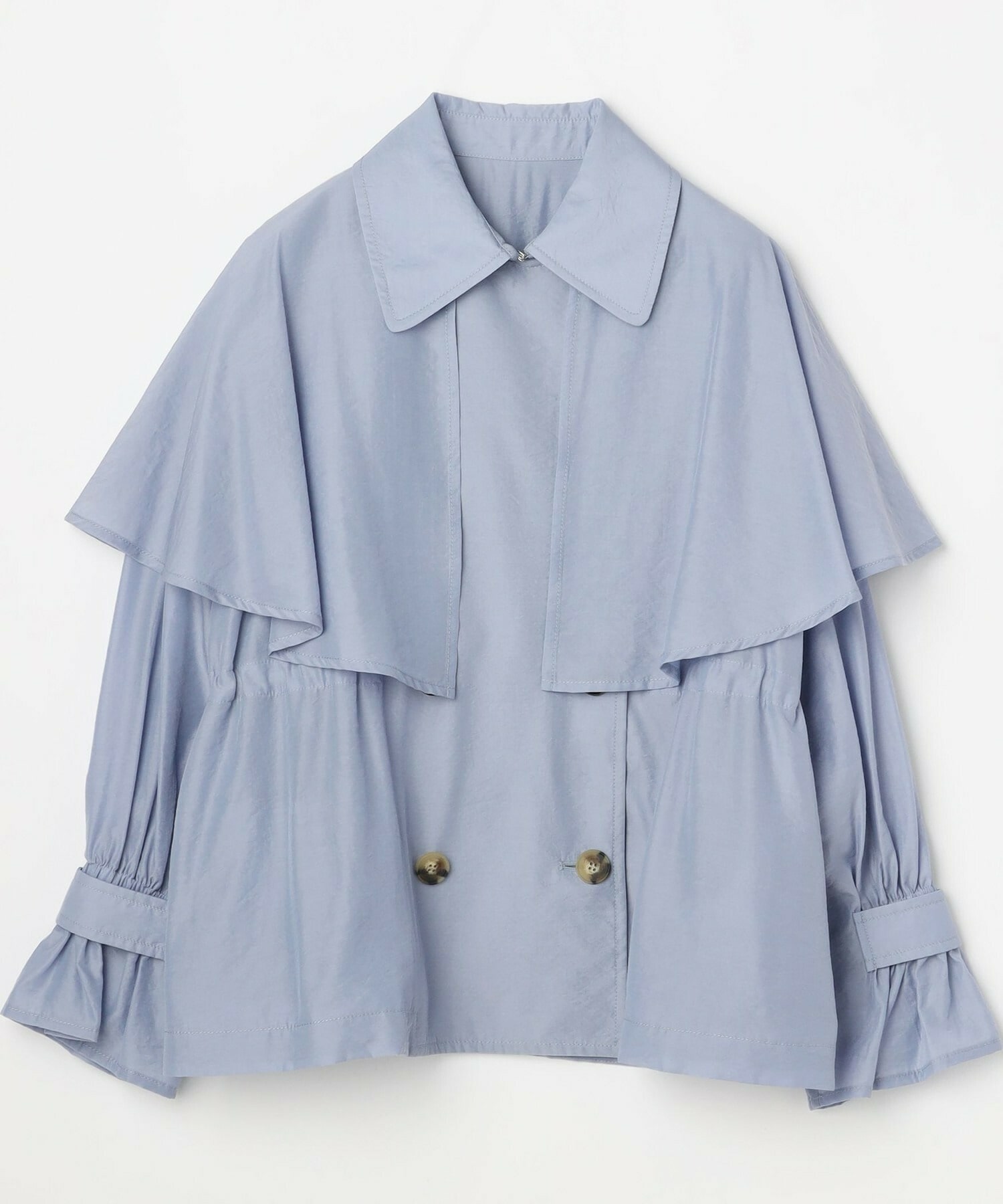【MOGA】ナイロンリヨセルタッサーショートトレンチコート 詳細画像 ブルー系その他 2