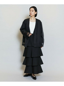 【MOGA】シアーストライプノーカラージャケット 詳細画像 ホワイト 10