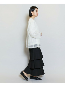 【MOGA】シアーストライプノーカラージャケット 詳細画像 ホワイト 15