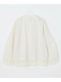 【MOGA】シアーストライプノーカラージャケット 詳細画像 ホワイト 23