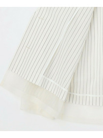 【MOGA】シアーストライプノーカラージャケット 詳細画像 ホワイト 27