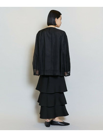 【MOGA】シアーストライプノーカラージャケット 詳細画像 ホワイト 7