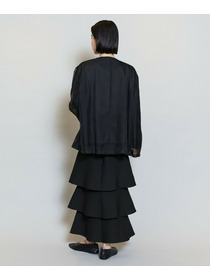 【MOGA】シアーストライプノーカラージャケット 詳細画像 ホワイト 8