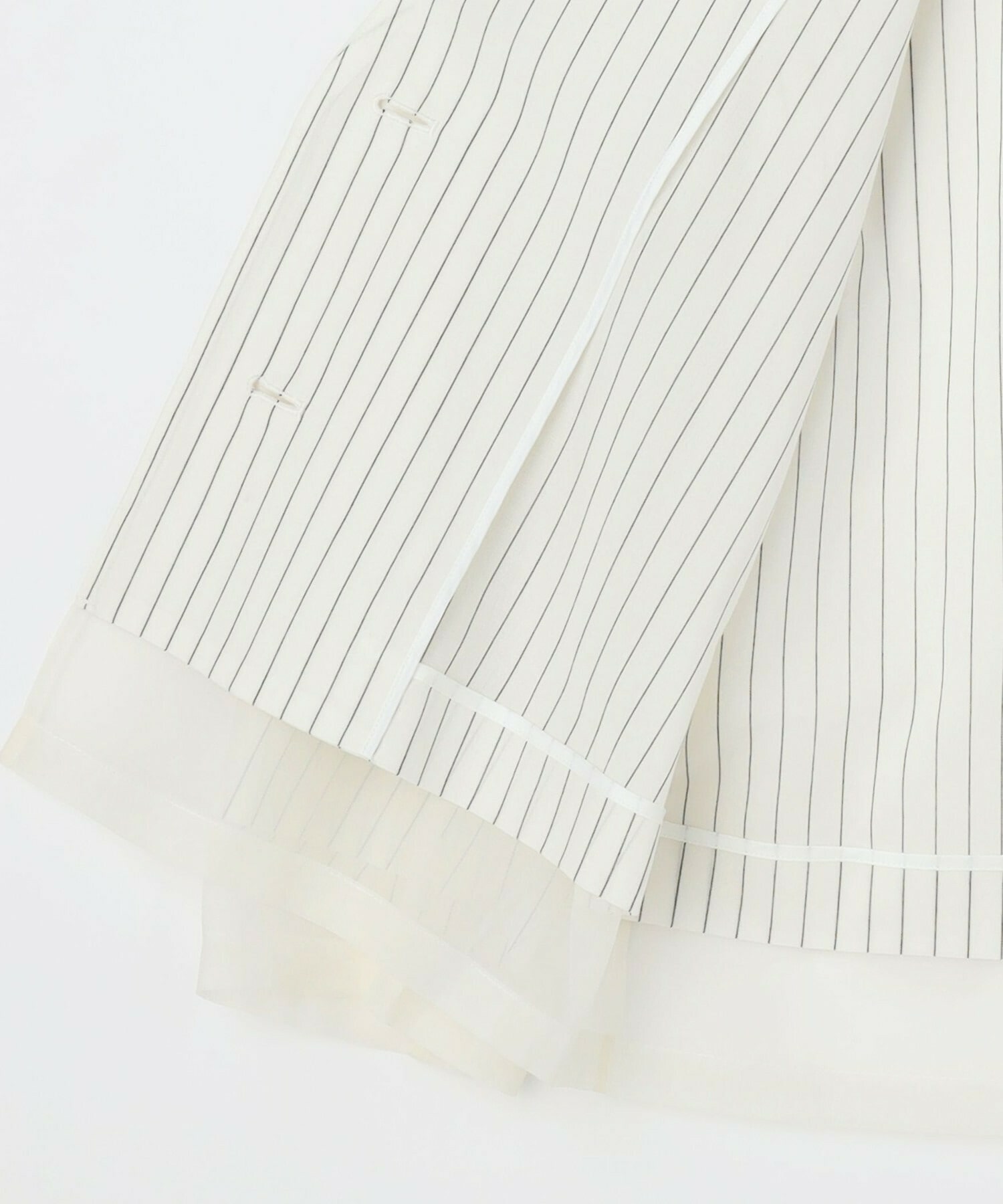 【MOGA】シアーストライプノーカラージャケット 詳細画像 ホワイト 27