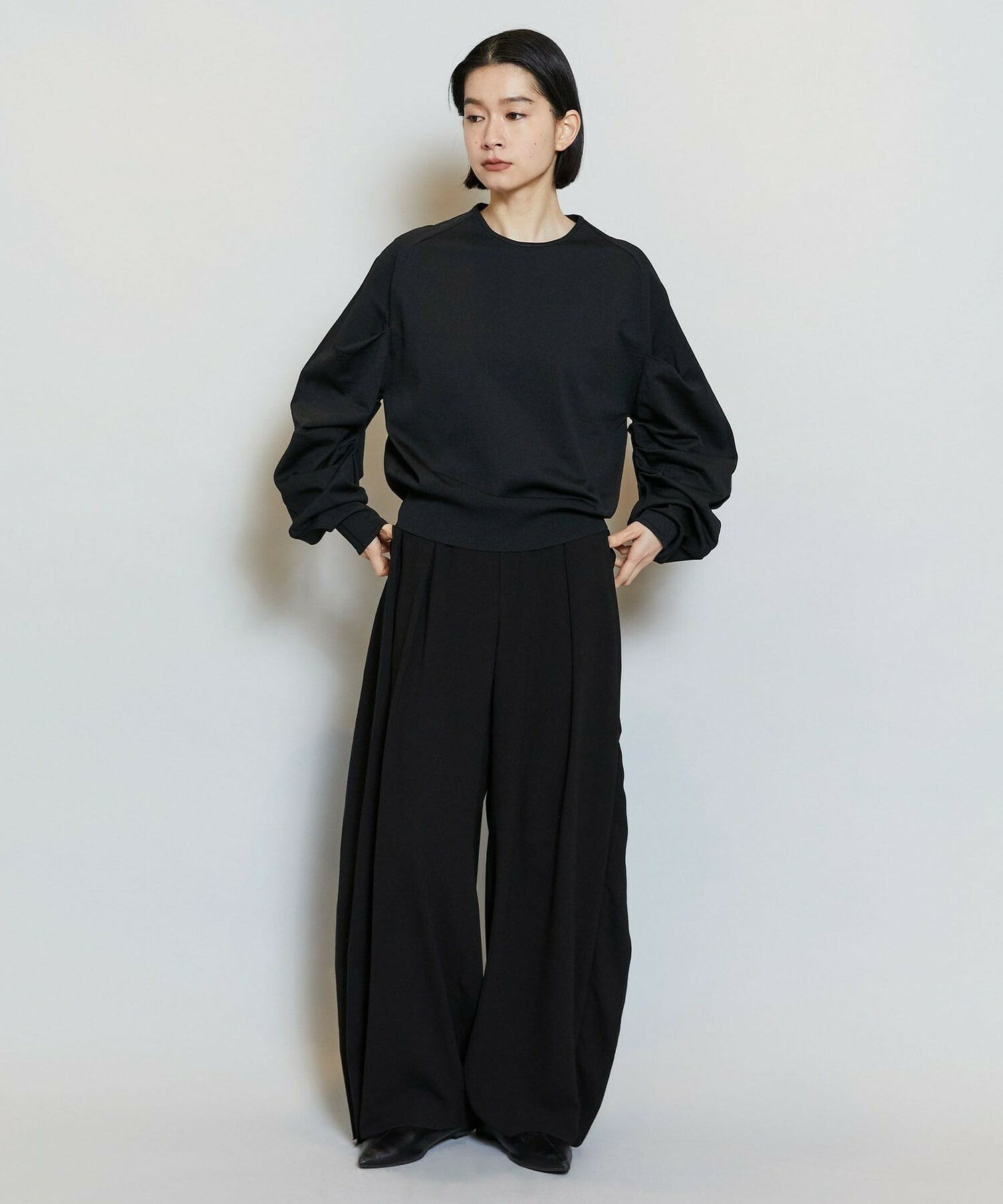 【MOGA】ソフトジョーゼットバレルパンツ 詳細画像 ブラック 10