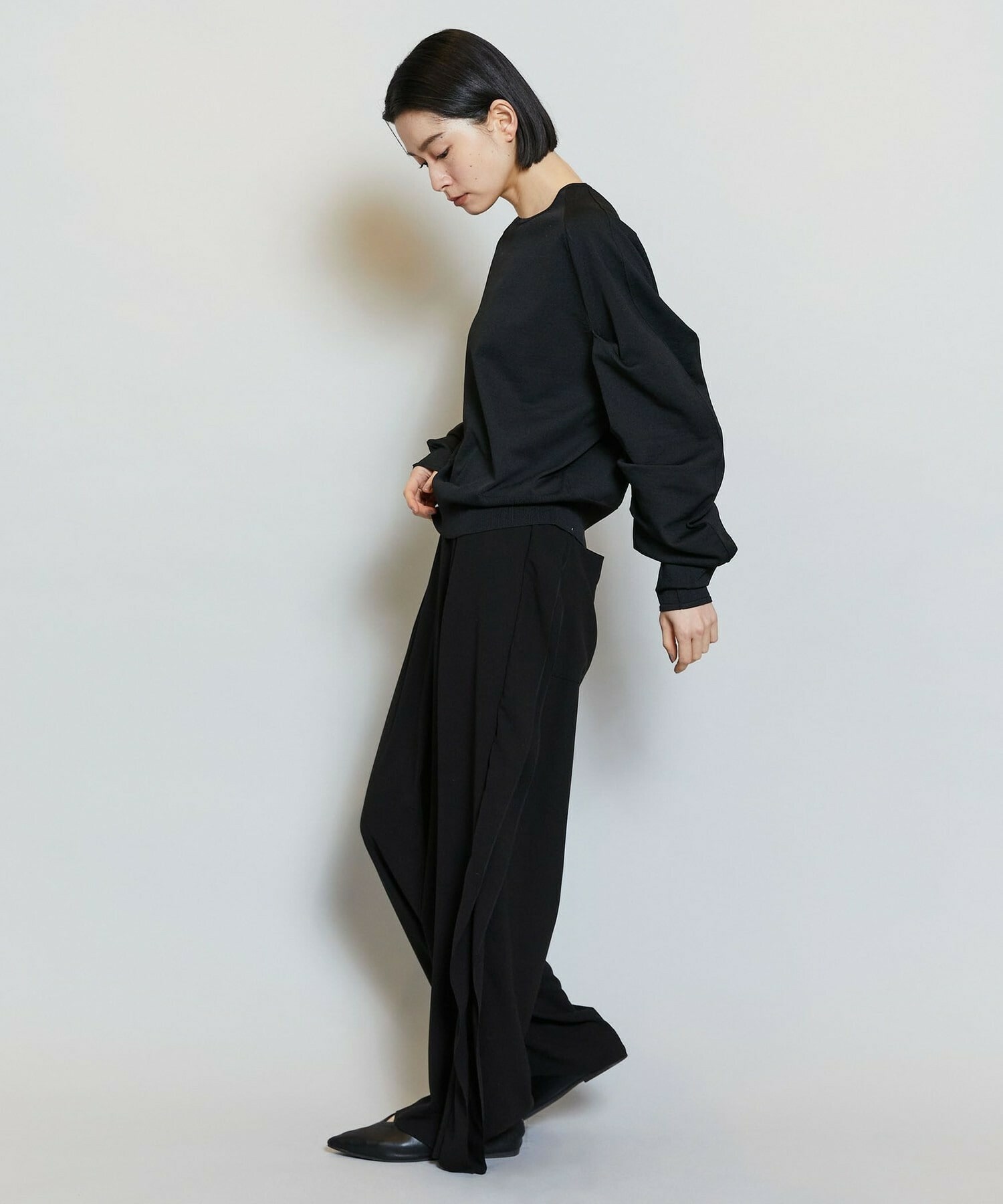 【MOGA】ソフトジョーゼットバレルパンツ 詳細画像 ブラック 14